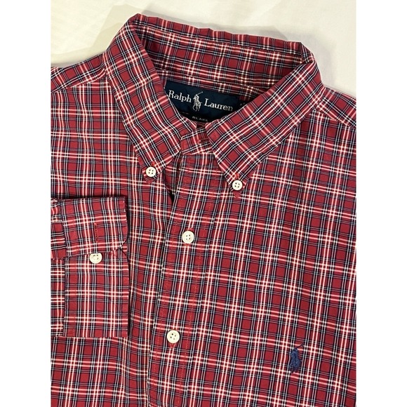 Lauren Ralph Lauren Other - Ralph Lauren Blake L Red Plaid Button Down Shirt Pony Logo Cotton Mens Classic